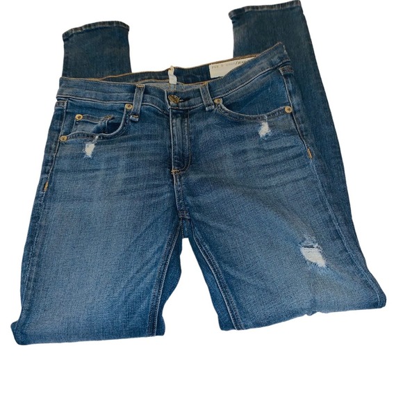 Rag & bone Shredded Zipper Skinny Capris Jeans sz 27 - Picture 3 of 11